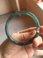 Load image into Gallery viewer, 58mm Type A 100% Natural dark green/blue/gray Guatemala slim round cut Jadeite bangle BH130-2484