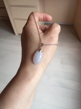 Load image into Gallery viewer, 12.3mm 100% natural type A light purple white Jadeite Jade simple is the best series pendant PB132