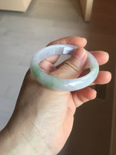 Load image into Gallery viewer, 50mm certified 100% natural Type A icy watery light green purple oval jadeite jade bangle PB208-2840