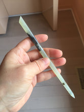 Load image into Gallery viewer, 16.5 cm 100% Natural light green yellow black Xiu Jade (Serpentine) Hairpin AW50 Add on item