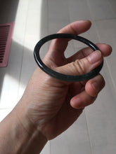 Load image into Gallery viewer, 58.8mm Certified Type A 100% Natural Half Black (乌鸡) / Half Watery Blue (蓝水)/gray Guatemala Jadeite Jade Bangle AZ146-1345