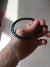 Load image into Gallery viewer, 58.8mm Certified Type A 100% Natural Half Black (乌鸡) / Half Watery Blue (蓝水)/gray Guatemala Jadeite Jade Bangle AZ146-1345
