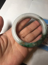 Load image into Gallery viewer, 59mm Certified Type A 100% Natural sunny green/white/brown/black Jadeite Jade bangle BK36-8353
