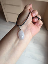 Load image into Gallery viewer, 12.3mm 100% natural type A light purple white Jadeite Jade simple is the best series pendant PB132