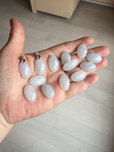 Load image into Gallery viewer, 12.3mm 100% natural type A light purple white Jadeite Jade simple is the best series pendant PB132
