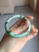 Load image into Gallery viewer, 50.5mm Certified type A 100% Natural sunny green dark green brown with green floating flowers oval Jadeite Jade bangle PD130-6295