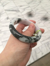 Load image into Gallery viewer, 57.8mm certified 100% natural light green/purple jadeite jade bangle F110-6206