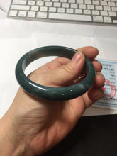 Load image into Gallery viewer, 59.8mm Certified Type A 100% Natural dark green/blue/gray/black Guatemala Jadeite bangle PJ148-1482