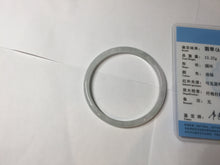 Load image into Gallery viewer, 52mm certified 100% natural icy watery Type A light green/purple slim jadeite jade bangle BS71-5472