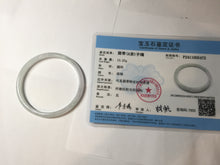 Load image into Gallery viewer, 52mm certified 100% natural icy watery Type A light green/purple slim jadeite jade bangle BS71-5472