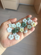 Load image into Gallery viewer, Type A 100% Natural light green/white/purple jadeite Jade Hawaiian flower Pendant AA66