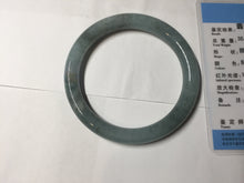 Load image into Gallery viewer, 55.5mm Certified Type A 100% Natural dark green/purple/gray round cut Jadeite bangle AA127-6935