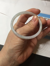 Load image into Gallery viewer, 52mm certified 100% natural icy watery Type A light green/purple slim jadeite jade bangle BS71-5472