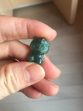 Load image into Gallery viewer, Type A 100% Natural dark green blue gray Guatemala jadeite jade cat kitty pendant PC143 Add one item