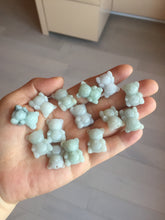 Load image into Gallery viewer, Type A 100% Natural light green white purple jadeite jade cute baby bear pendant AA65