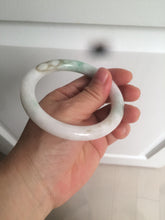 Load image into Gallery viewer, 58mm certified 100% natural sunny green/white/brown round cut jadeite jade bangle AX102-5430