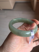 Load image into Gallery viewer, AllaboutjadeCanada.com only 52mm certified 100% Natural icy watery light green gray white nephrite bangle HN125-1010