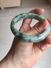Load image into Gallery viewer, 55.2mm certified Type A 100% Natural dark green gray Jadeite Jade bangle BS113-6644