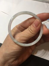 Load image into Gallery viewer, 52mm certified 100% natural icy watery Type A light green/purple slim jadeite jade bangle BS71-5472