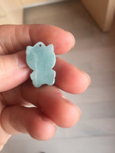 Load image into Gallery viewer, Type A 100% Natural dark green blue gray Guatemala jadeite jade cat kitty pendant PC143 Add one item