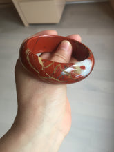 Load image into Gallery viewer, 58mm 100% natural red jasper stone(红碧玉,鸡血石) bangle SY100