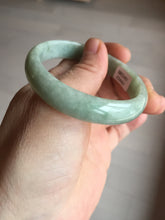 Load image into Gallery viewer, 52mm certified Type A 100% Natural light green oval Jadeite Jade bangle BM94-4461