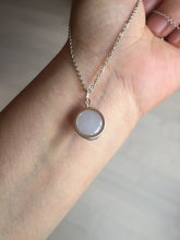 Load image into Gallery viewer, 12.3mm 100% natural type A light purple white Jadeite Jade simple is the best series pendant PB131