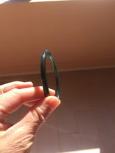 Load image into Gallery viewer, 62mm Certified Type A 100% Natural dark green gray black slim round cut Guatemala Jadeite bangle AJ150-0682