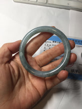 Load image into Gallery viewer, 55.5mm Certified Type A 100% Natural dark green/purple/gray round cut Jadeite bangle AA127-6935