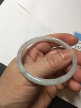 Load image into Gallery viewer, 52mm certified 100% natural icy watery Type A light green/purple slim jadeite jade bangle BS71-5472