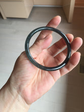 Load image into Gallery viewer, 59.2mm Certified Type A 100% Natural Half Black (乌鸡) / Half Watery Blue (蓝水)/gray Guatemala Jadeite Jade Bangle AZ148-1369