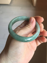 Load image into Gallery viewer, 54.5mm certified Type A 100% Natural dark green gary(油青) oval Jadeite Jade bangle PB206-3357