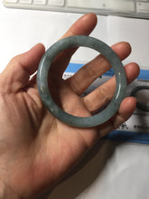 Load image into Gallery viewer, 55.5mm Certified Type A 100% Natural dark green/purple/gray round cut Jadeite bangle AA127-6935