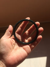 Load image into Gallery viewer, 62mm Certified Type A 100% Natural dark green gray black slim round cut Guatemala Jadeite bangle AJ150-0682