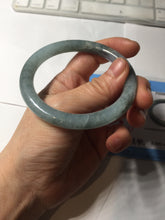 Load image into Gallery viewer, 55.5mm Certified Type A 100% Natural dark green/purple/gray round cut Jadeite bangle AA127-6935