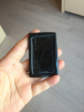 Load image into Gallery viewer, 100% Natural type A dark green black jadeite jade(墨翠, mocui) God of wealth General Guan (武财神关公) pendant pendant/worry stone AA64