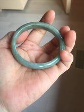 Load image into Gallery viewer, 54.5mm certified Type A 100% Natural dark green gary(油青) oval Jadeite Jade bangle PB206-3357