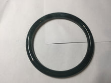 Load image into Gallery viewer, Sold! please don't oder. Thanks. 57mm Certified Type A 100% Natural dark green/blue/gray round cut Guatemala Jadeite jade bangle PJ15-9676