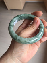 Load image into Gallery viewer, 56mm certified Type A 100% Natural dark green gray Jadeite Jade bangle BS112-6647