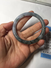 Load image into Gallery viewer, 55.3mm Certified Type A 100% Natural dark green/purple/gray round cut Jadeite bangle AA128-6937