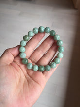 Load image into Gallery viewer, 9.9-10.5mm size 52-62mm 100% natural type A light green jadeite jade beads bracelet PC53