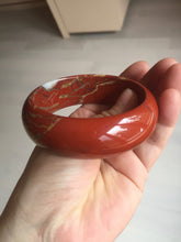 Load image into Gallery viewer, 58mm 100% natural red jasper stone(红碧玉,鸡血石) bangle SY100