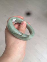 Load image into Gallery viewer, 57.6mm certified type A 100% Natural light green/gray square style Jadeite Jade bangle AX101-1509