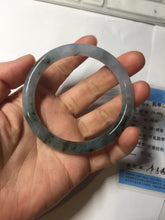 Load image into Gallery viewer, 55.3mm Certified Type A 100% Natural dark green/purple/gray round cut Jadeite bangle AA128-6937