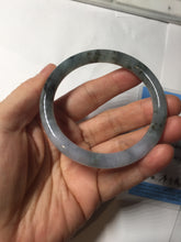 Load image into Gallery viewer, 55.3mm Certified Type A 100% Natural dark green/purple/gray round cut Jadeite bangle AA128-6937
