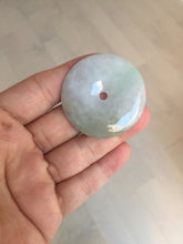 Load image into Gallery viewer, 40.6mm 100% Natural sunny green/purple/gray jadeite Jade Safety Guardian Button(donut) Pendant/worry stone F145