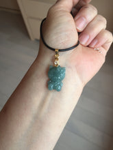 Load image into Gallery viewer, Type A 100% Natural dark green blue gray Guatemala jadeite jade cat kitty pendant PC143 Add one item