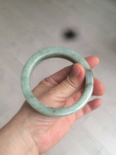 Load image into Gallery viewer, 57.6mm certified type A 100% Natural light green/gray square style Jadeite Jade bangle AX101-1509