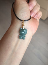 Load image into Gallery viewer, Type A 100% Natural dark green blue gray Guatemala jadeite jade cat kitty pendant PC143 Add one item
