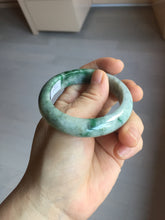 Load image into Gallery viewer, 50.4mm Certified 100% natural Type A sunny green dark green/gray/black oval jadeite jade bangle PD133-6294